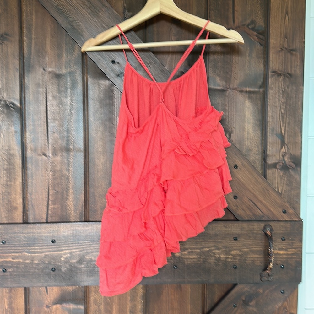 Free People Pink Asymmetrical Ruffled Camisole - Picture 2 of 5
